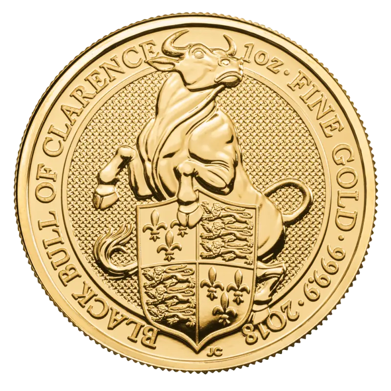 1 oz Queen's Beasts Toro Nero d'oro (2018)